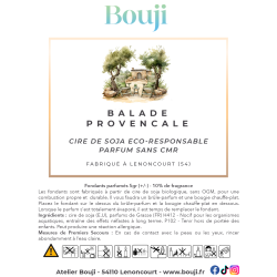 Bouji - Bougies & fondants faits main en Lorraine - Parfum Balade provençale