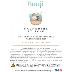 Bouji - Bougies & fondants naturels & parfumés - Fondants Cachemire et soie