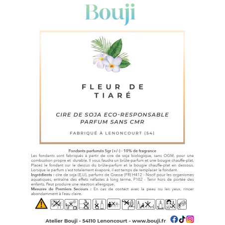 Bouji - Bougies & fondants naturels & parfumés - Fondants Fleur de Tiaré