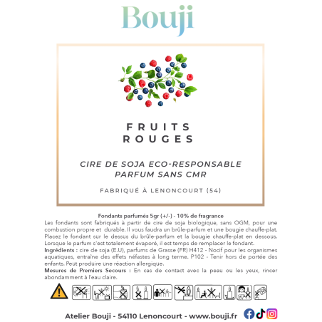 Bouji - Bougies & fondants faits main en Lorraine - Parfum Fruits rouges